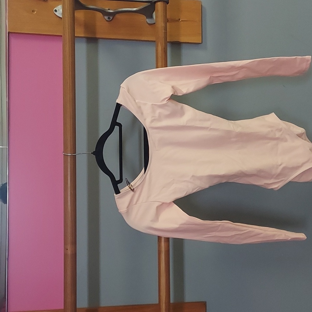 Small Adult Long Sleeve Pink Lined Leotard by Capezio